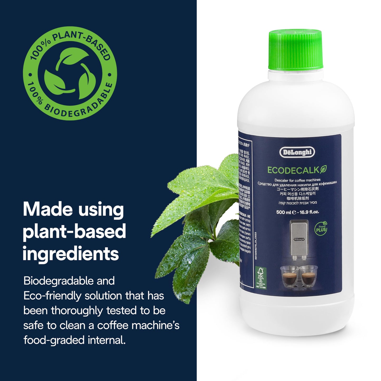 De'Longhi EcoDecalk Descaler, Eco-Friendly Universal Descaling Solution for Coffee & Espresso Machines, 16.90 oz (5 uses) 🍁 All In One Marketplace Canada