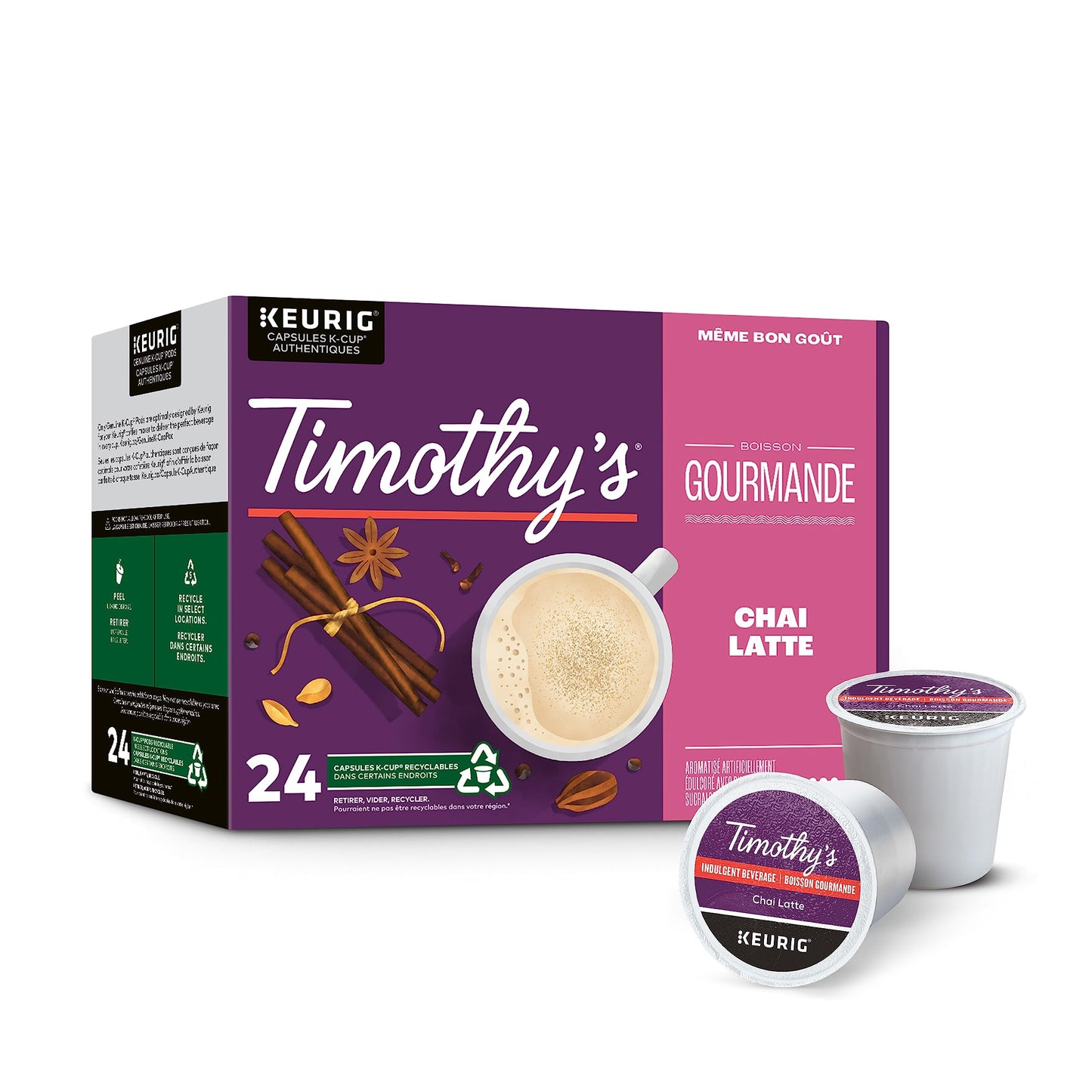 Timothy’s Chai Latte, Indulgent, K-Cup Coffee Pods, 24 Count 🍁 All In One Marketplace Canada