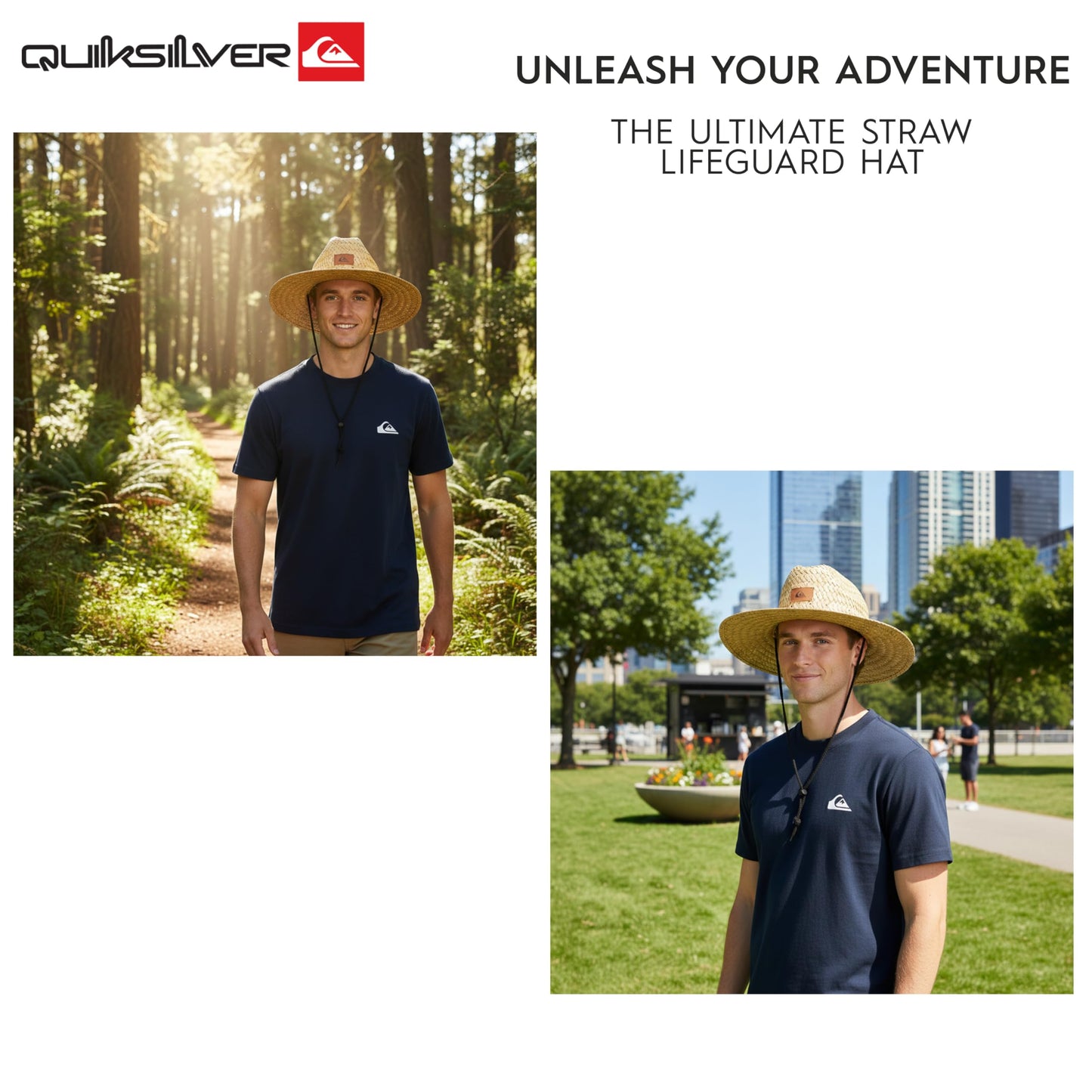 Quiksilver Men's Wide Brim Outdoor Lifeguard Straw Sun Hat, Natural, XX-Large 🍁 All In One Marketplace Canada