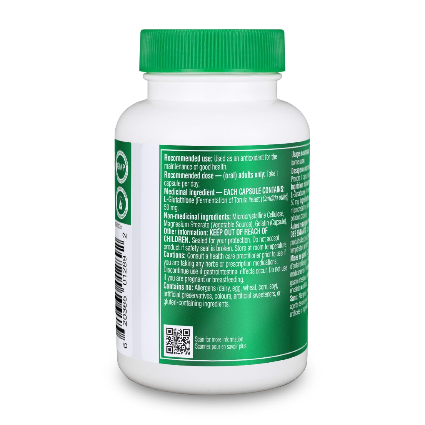 Organika Canadian-Made L-Glutathione (Reduced), Antioxidant and Detox Support -100 Caps 🍁 All In One Marketplace Canada