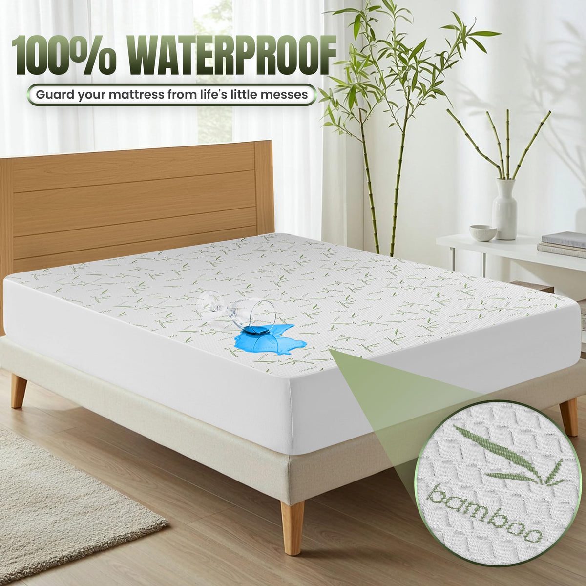 Utopia Bedding Waterproof Mattress Protector Twin XL Size, Bamboo Viscose Mattress Cover 200 GSM, Fits 15 Inches Deep, Breathable, Fitted Style with Stretchable Pockets 🍁 All In One Marketplace Canada