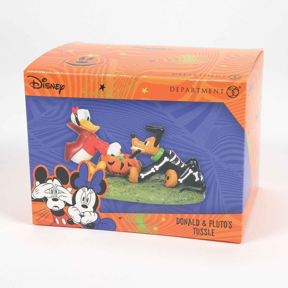 Department 56 Disney Village Halloween Accessories Donald and Pluto's Tussle Figurine, 2.25 Inch, Multicolor