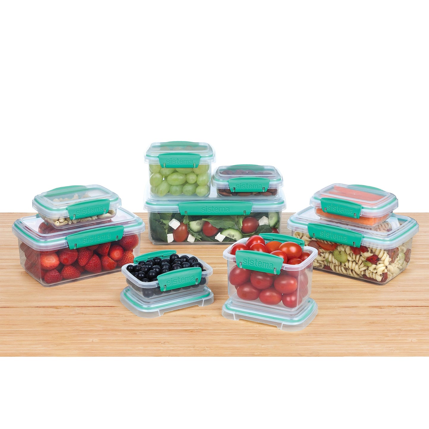 Sistema Food Storage Containers with Lids for Lunch, Meal Prep and Leftovers, Dishwasher Safe, BPA-Free, Teal, 18 Piece Set 🍁 All In One Marketplace Canada