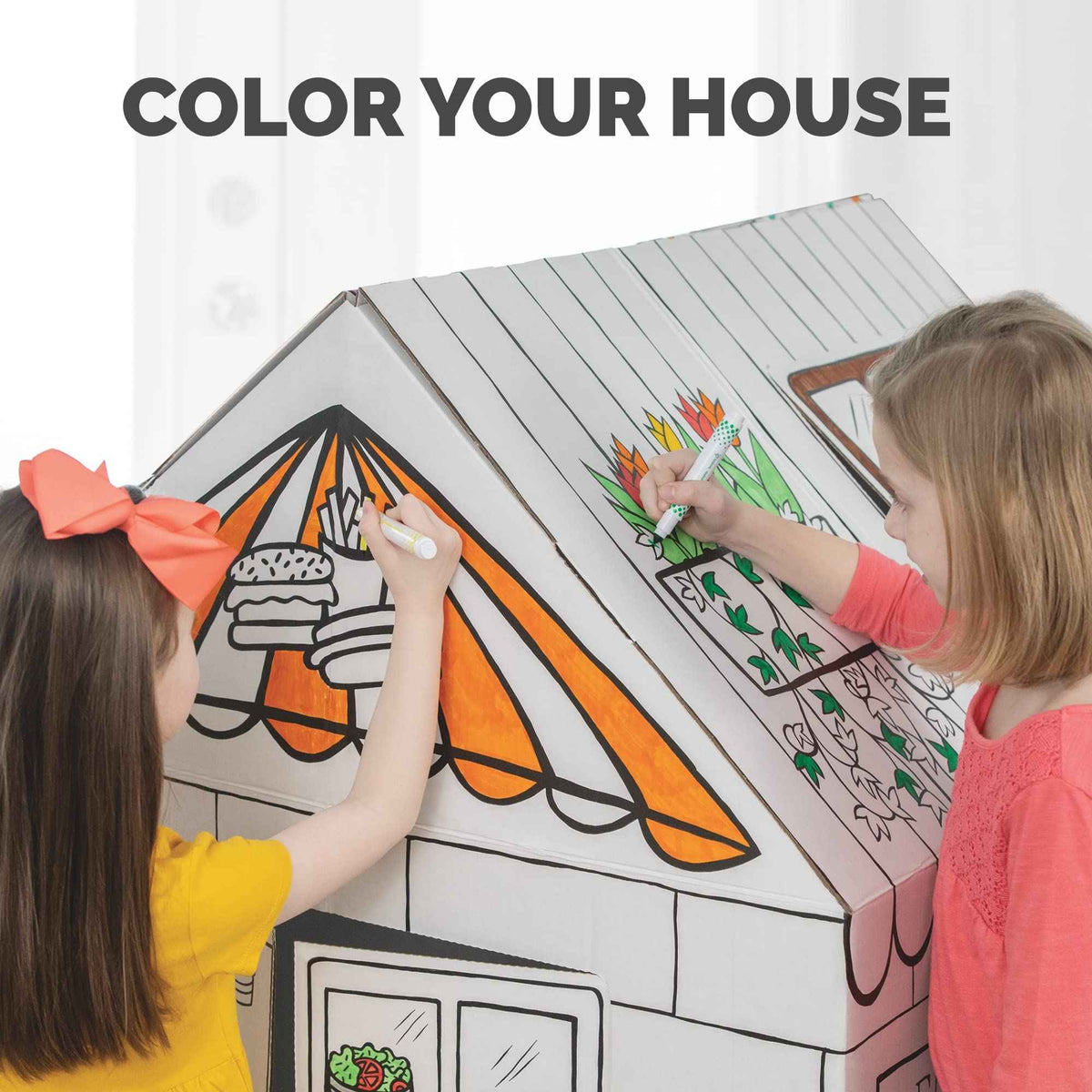 Bankers Box at Play Halloween Playhouse, Cardboard Playhouse and Craft Activity for Kids