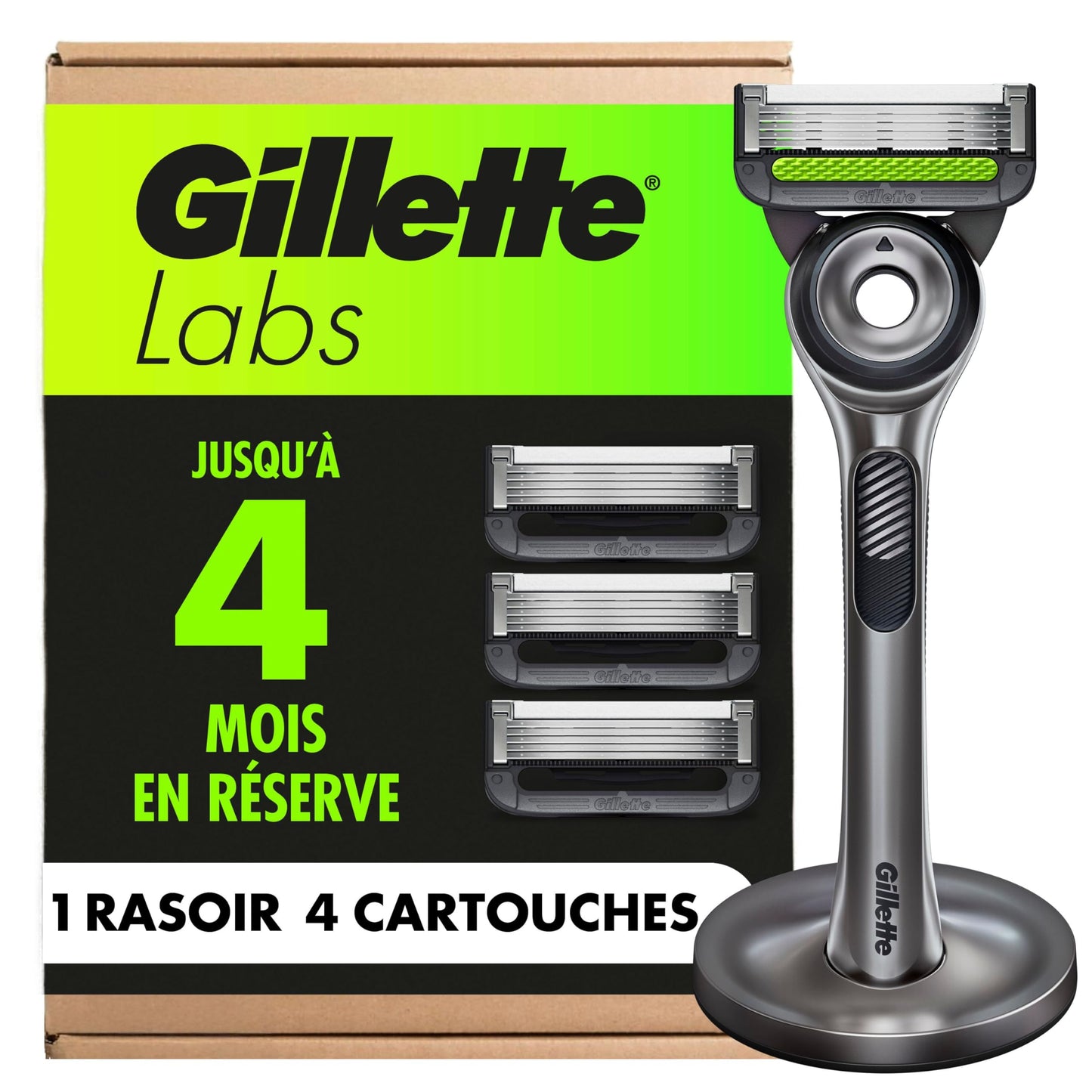 Gillette Razor Blades for Men, Gillette Labs Exfoliating Razors 5-Blade, 1 Handle + 4 Refill + Premium Magnetic Stand 🍁 All In One Marketplace Canada