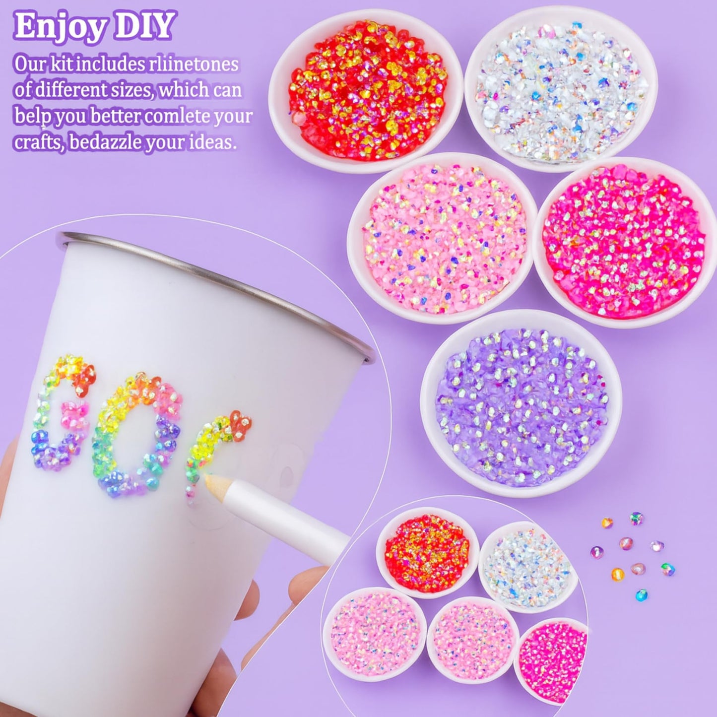 KCZ 30000pcs Resin Jelly Rhinestones – 3mm Mixed-Color Flatback Gems for Bedazzling, Diamond Art, Nail Art, Shoes, Crafts & DIY Projects 🍁 All In One Marketplace Canada