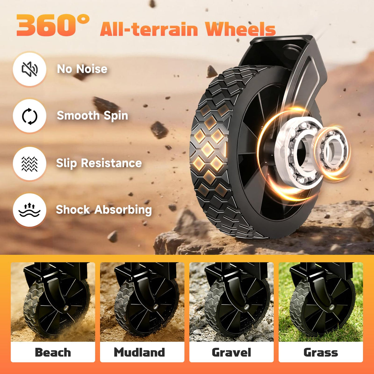 220LBS Collapsible Foldable Wagon Carts - Heavy Duty Portable Folding Utility Wagons with All-Terrain Wheels for Grocery Sports Shopping Camping Garden Beach, 2 Drink Holders/Lightweight/Black 🍁 All In One Marketplace Canada