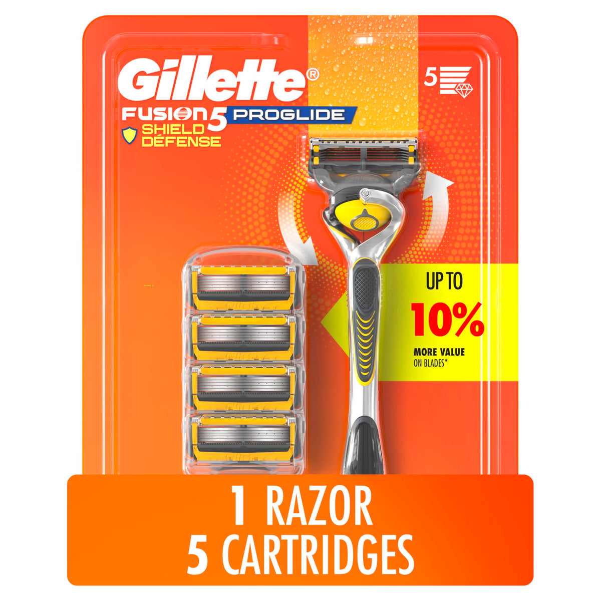 Gillette ProShield Mens Razor, 1 Handle + 5 Blade Refills, 1 Count (Pack of 1) 🍁 All In One Marketplace Canada