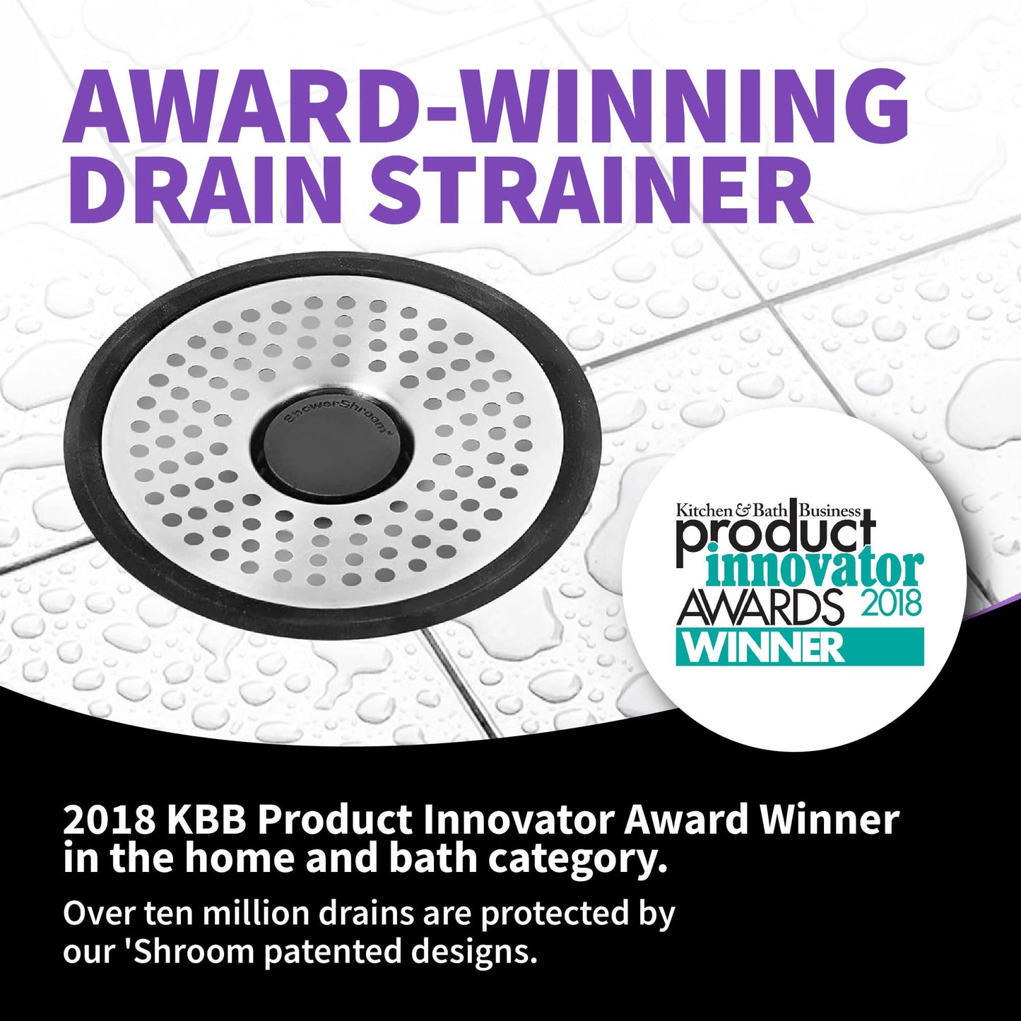 ShowerShroom SHSULT755 Ultra Revolutionary Shower Hair Catcher Drain Protector, Stainless 🍁 All In One Marketplace Canada