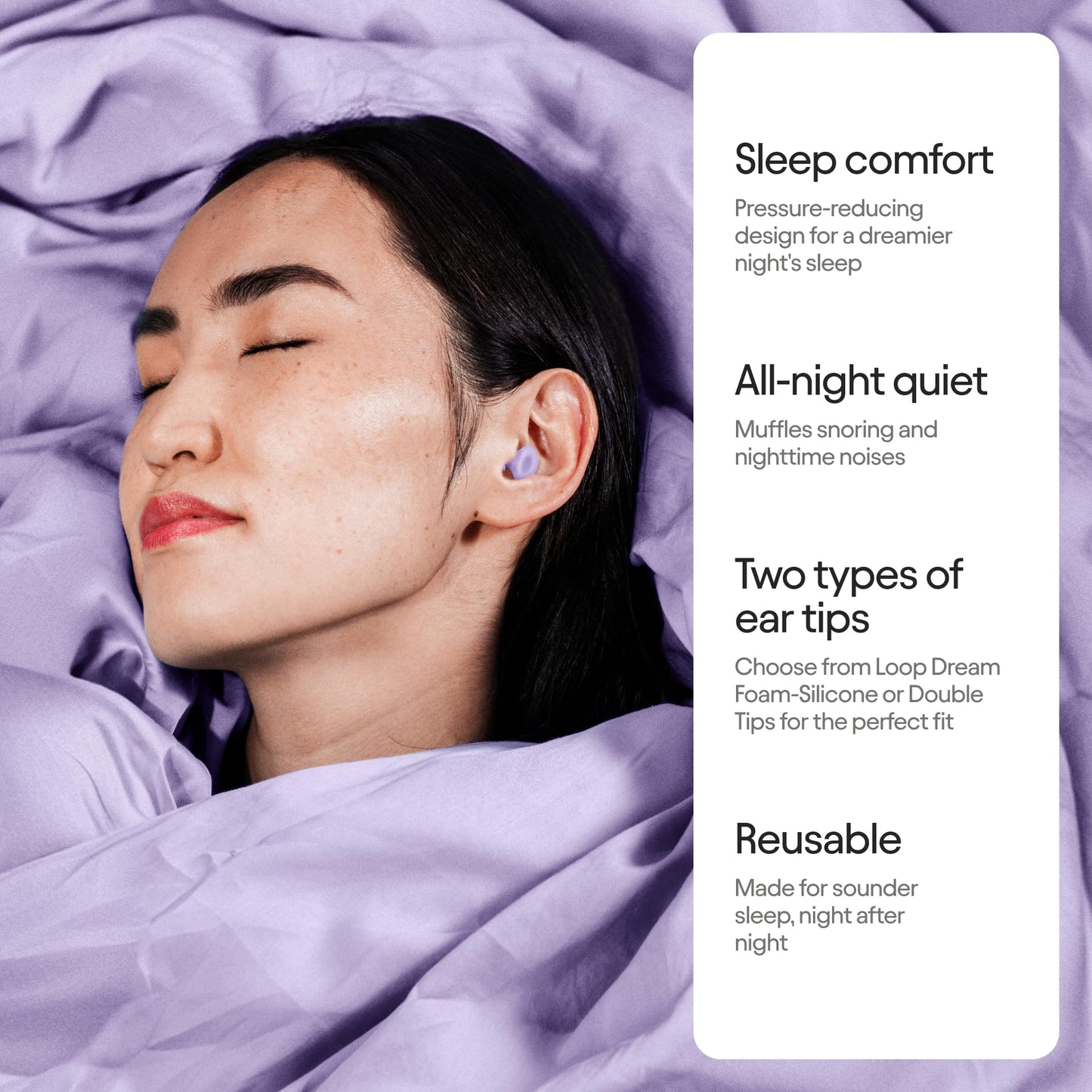 Loop Dream – Silicone/Memory Foam Earplugs for Sleep Comfort | Comfortable Ear Plugs for Muffling Snoring & Sleeping | Customized Fit | 27dB (SNR) Noise Reduction 🍁 All In One Marketplace Canada