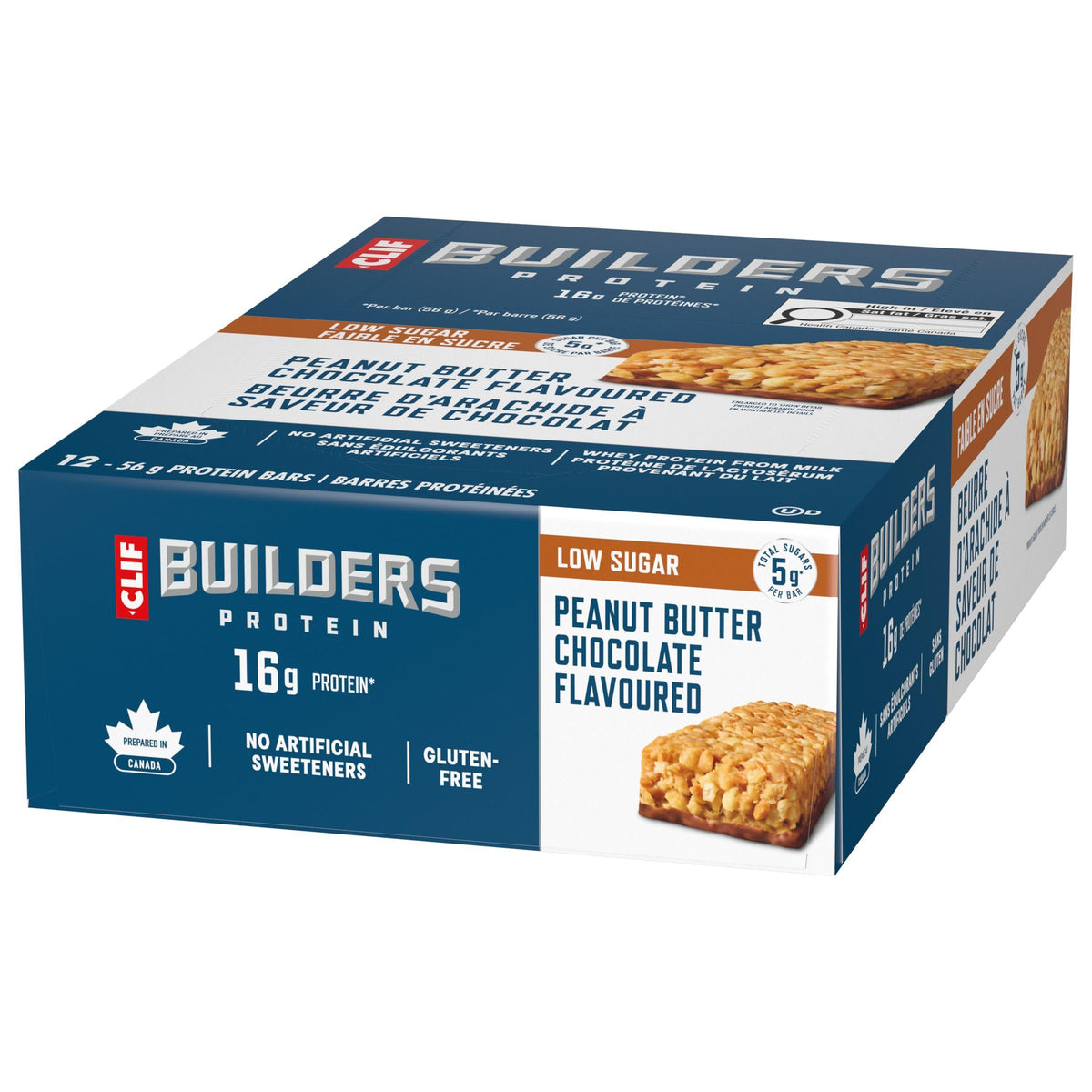 Clif Builders Low Sugar Protein Bar Peanut Butter Chocolate Flavour 12 Bars 🍁 All In One Marketplace Canada