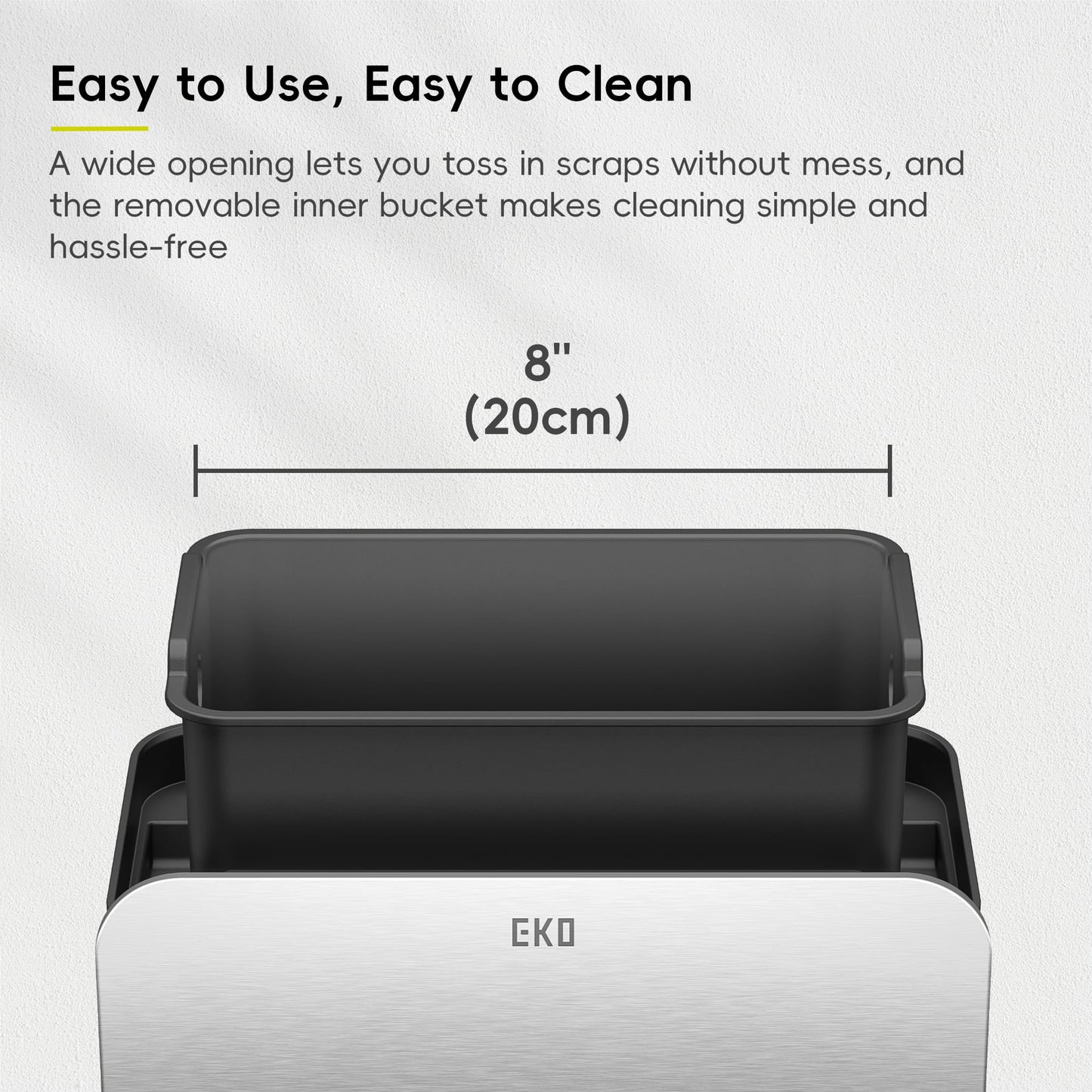 EKO Kitchen Compost Bin, 7L / 1.85 Gal Stainless Steel with Removable Inner Bucket and Deodorizer Compartment, 2-in-1 Countertop Compost Bin with Lid, Food Waste Caddy for Kitchen (MMT & Black Finish) 🍁 All In One Marketplace Canada