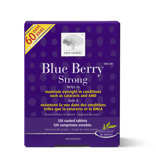 New Nordic Blue Berry Strong 120 Coated Tablets, 60-Day Supply, Vegan Eye Support Supplement with Bilberry & Lutein for Clear Vision & Macular Health 🍁 All In One Marketplace Canada