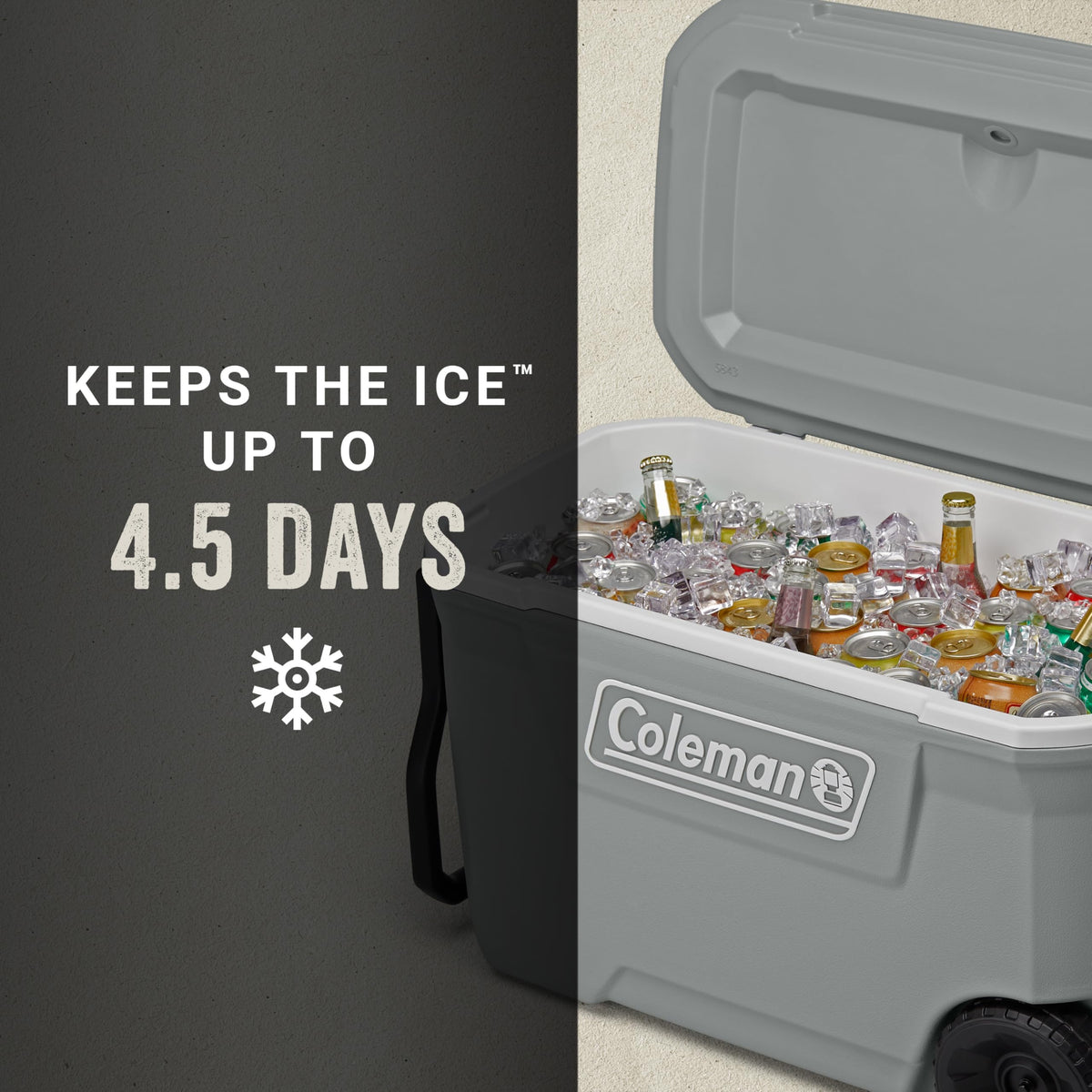 Coleman Classic Series 62-Qt Insulated Portable Cooler w/Heavy Duty Wheels, 58L Leak-Proof Wheeled Cooler w/ 101 Can Capacity, Keeps Ice for up to 5 Days, Great for Beach, Camping, Sports 🍁 All In One Marketplace Canada