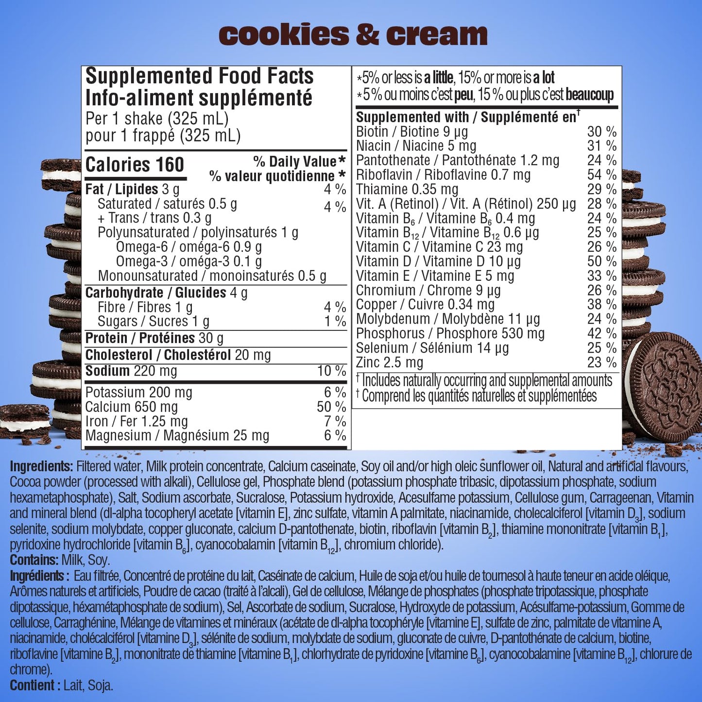 Premier Protein Shake, Cookies & Cream, 30g Protein, 1g Sugar, 11 fl oz Pack of 10 🍁 All In One Marketplace Canada