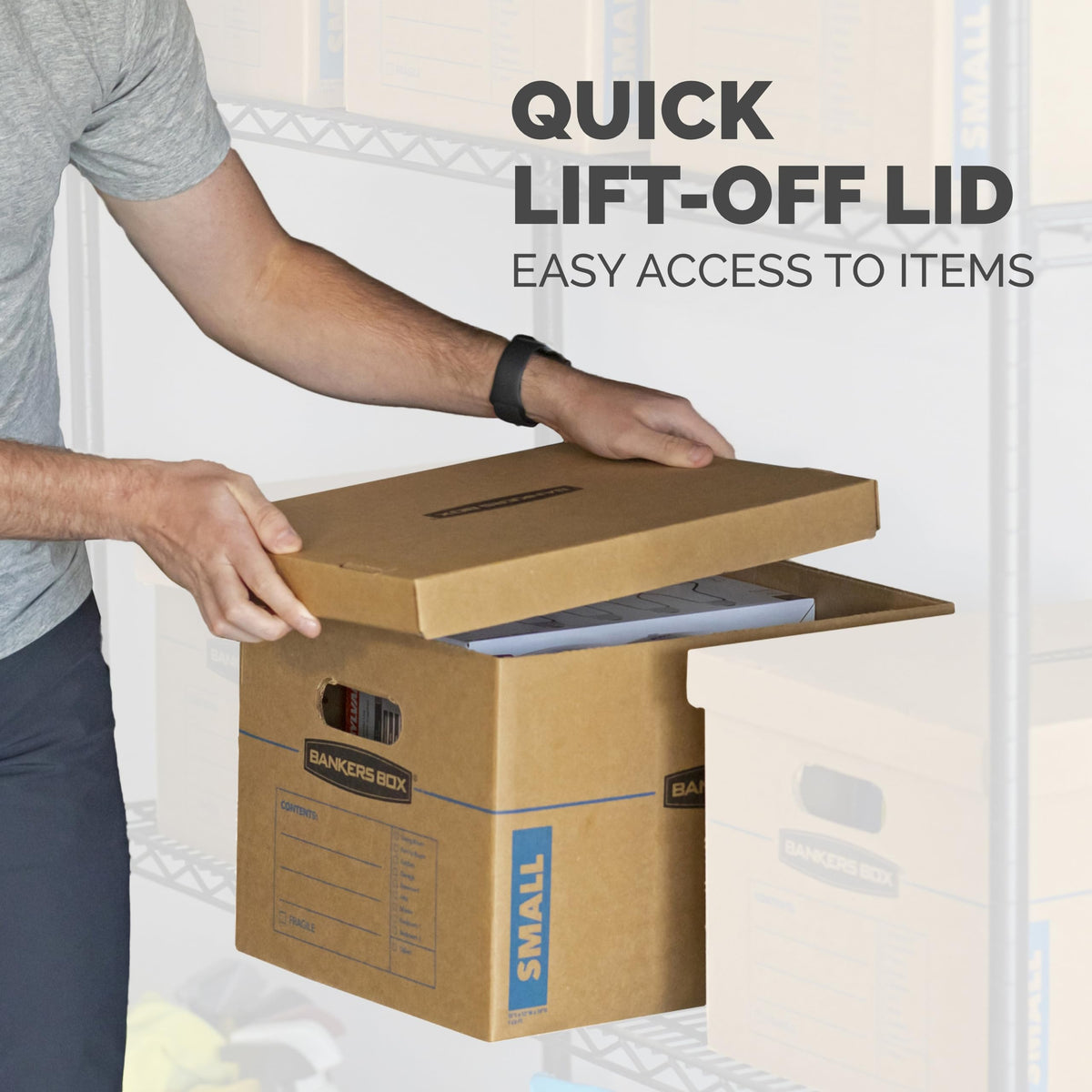 Bankers Box SmoothMove Classic Moving Boxes, Tape-Free Assembly, Easy Carry Handles, Medium, 18 x 15 x 14 Inches, 8 Pack (7717210) 🍁 All In One Marketplace Canada