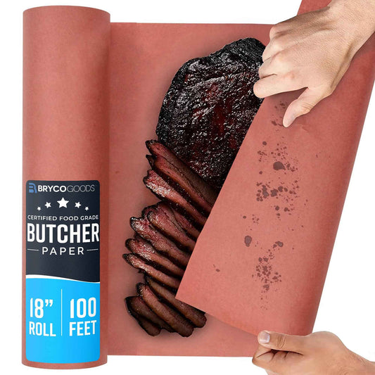 Bryco Goods Pink Butcher Paper Roll - 18 Inch x 100 Feet - Food Grade Peach Paper for Smoking & Grilling Meat, BBQ, Brisket - Unbleached Unwaxed Uncoated 🍁 All In One Marketplace Canada
