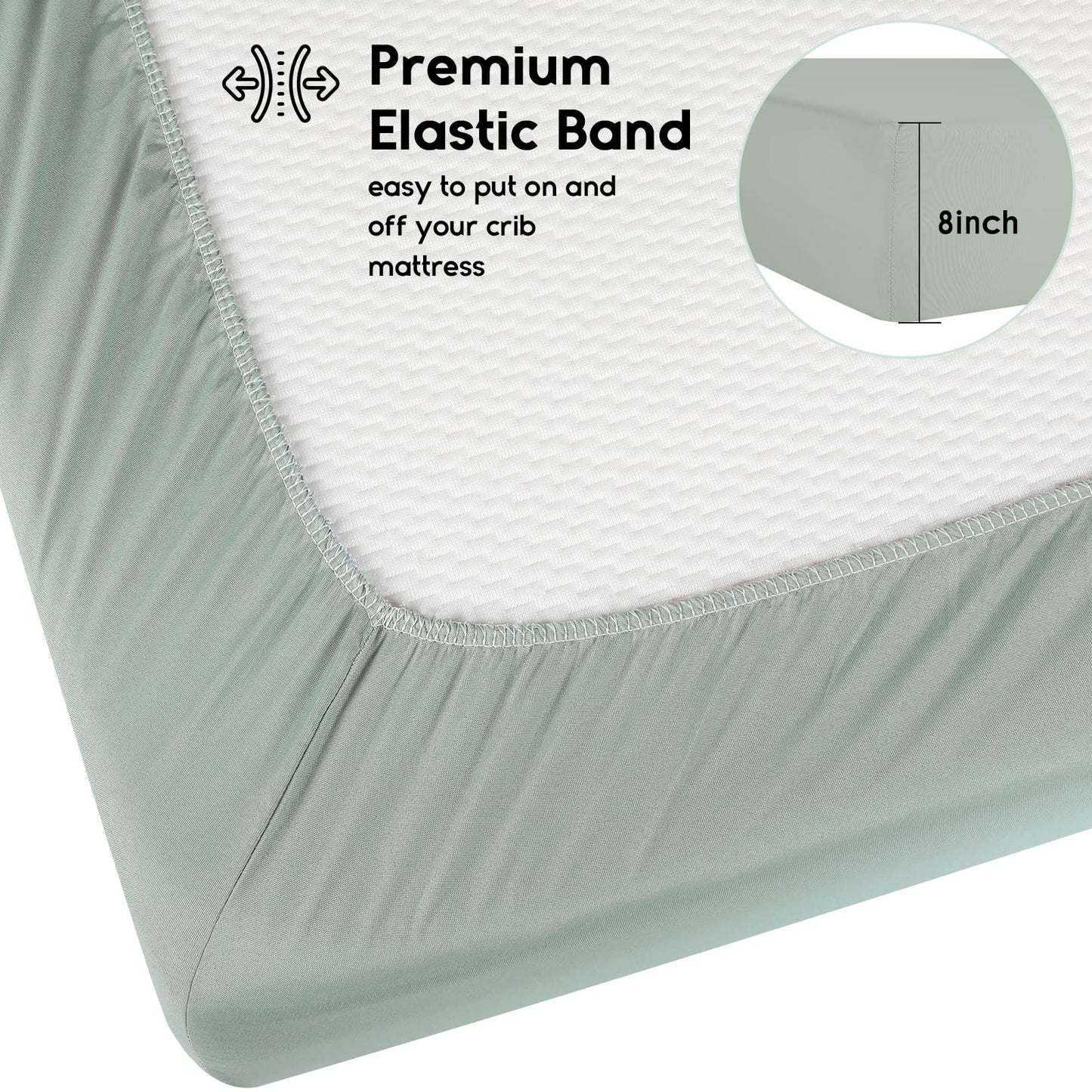 Yoofoss Baby Crib Sheets for Boys Girls, Fitted Crib Sheet 2 Pack for Standard Crib and Toddler Mattress, Super Soft Microfiber Baby Sheet 28x52x8in(Green+Leaf) 🍁 All In One Marketplace Canada