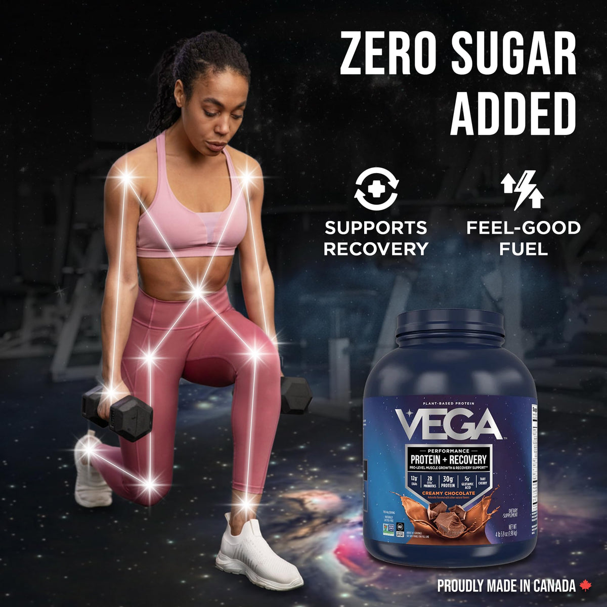 Vega Protein + Recovery, Chocolate – 30g Vegan Protein, Dairy & Gluten Free, Probiotics, NSF Certified, 1.98 kg (45 Servings) 🍁 All In One Marketplace Canada
