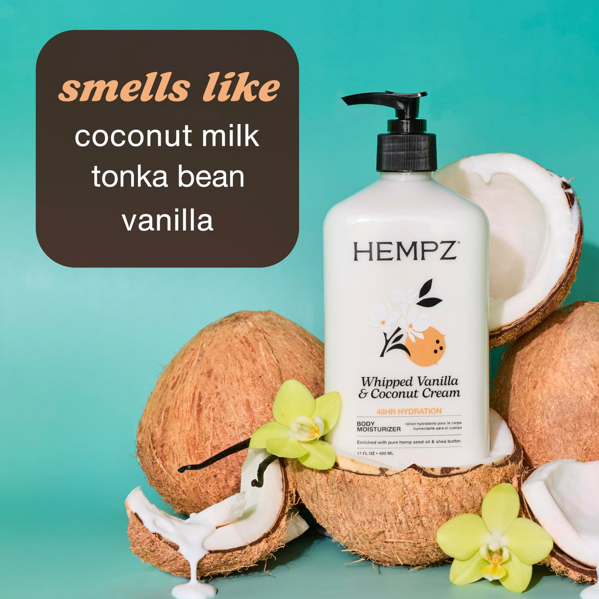Hempz Whipped Vanilla & Coconut Cream Body & Hand Lotion, Vegan Formula, for Men or Women, 17 oz. 🍁 All In One Marketplace Canada