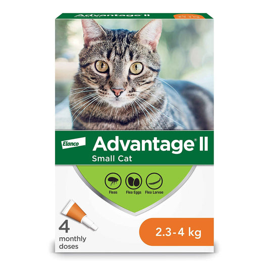 Advantage II Flea Treatment for Small Cats weighing between 2.3 kg to 4 kg (5 lbs. to 9 lbs.)-4 doses 🍁 All In One Marketplace Canada