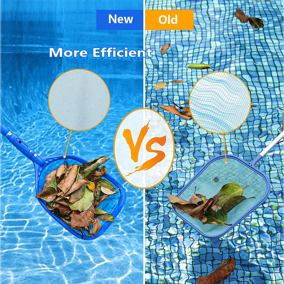 FBSPORT Pool Skimmer Net with Telescopic Pole, 59 inch Swimming Pool Leaf Net, Fine Mesh Pool Net, Pool Cleaner Maintenance Tool-Easy to Collecting Leaves for Swimming Pools, Hot Tubs, Ponds 🍁 All In One Marketplace Canada