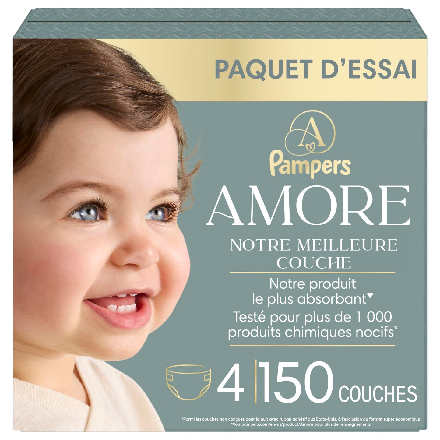 Pampers AMORE, Size 4, Our Best Diaper, 1 Pack (Count of 150) 🍁 All In One Marketplace Canada