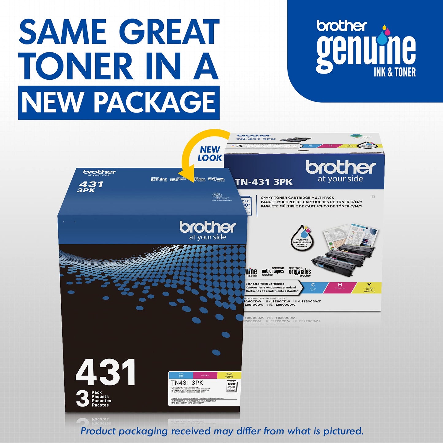 Brother Original TN431 3PK Standard Yield Colour Toner Cartridge Value Pack (3), Toner Replacement cartridges, Cyan/Magenta/Yellow, for Brother Laser Printers HL-L8360CDW, MFC-L8610CDW, and More 🍁 All In One Marketplace Canada