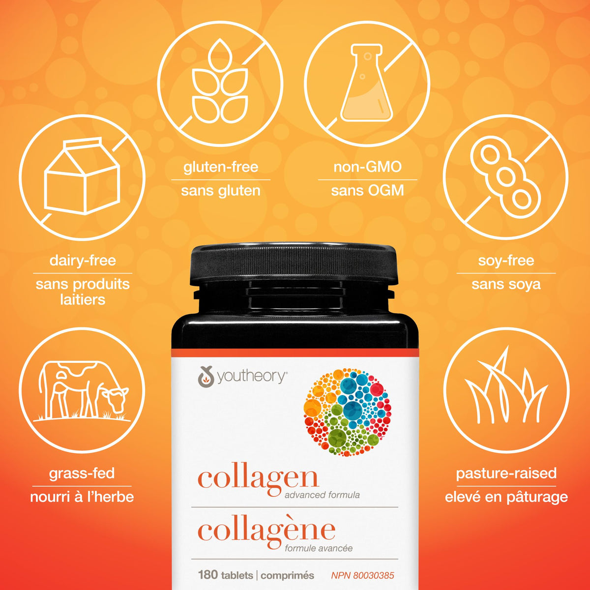 Youtheory Collagen Advanced Formula with Vitamin C, Hydrolyzed Formula for Optimal Absorption, Skin, Hair, Nails and Joint Support 180 Count 🍁 All In One Marketplace Canada