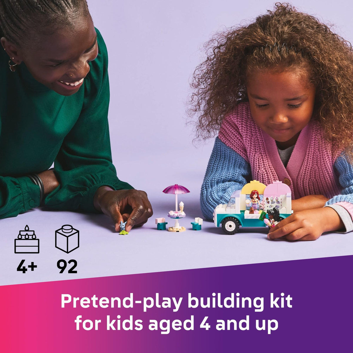 LEGO Friends Heartlake City Ice Cream Truck Toy - Building Toy Pretend Play Set for Kids, Girls and Boys, Ages 4+ - Preschool Building Blocks with 2 Minidolls and Rabbit Figure - 42644 🍁 All In One Marketplace Canada