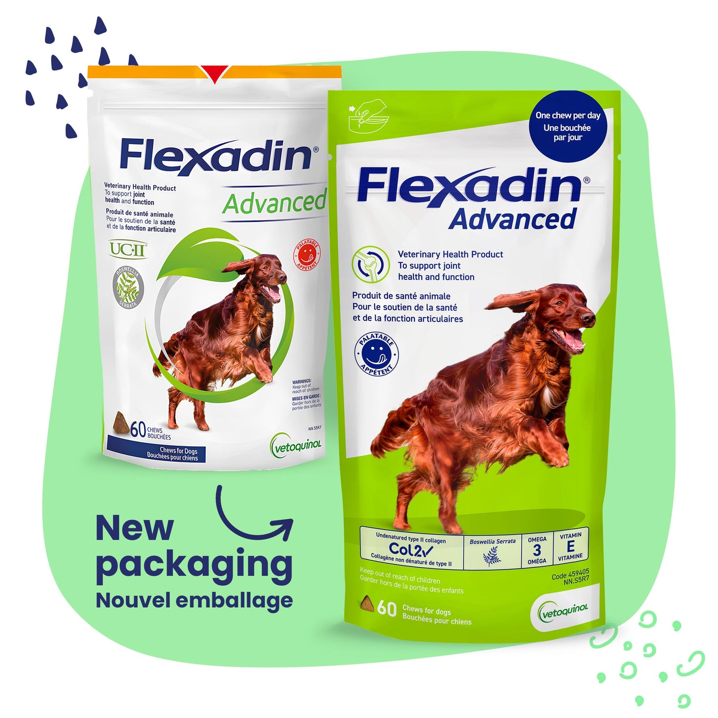 Vetoquinol Flexadin Advanced (with boswellia) – Dog Joint Supplement – One Chew a Day for Dogs - 60 Chews 🍁 All In One Marketplace Canada