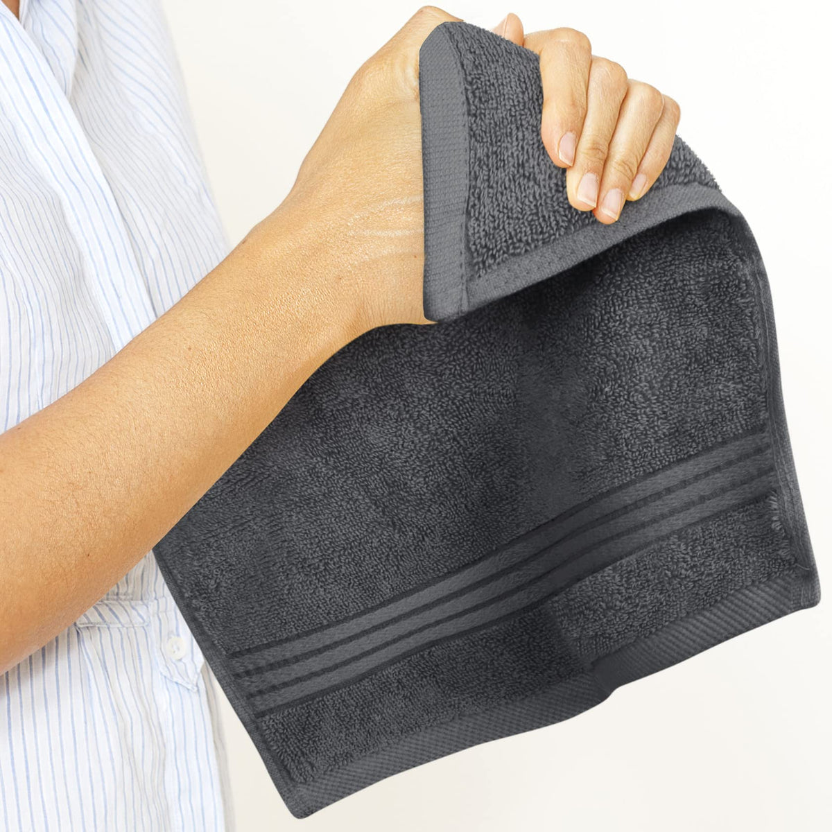 Utopia Towels 12 Pack Premium Wash Cloths Set, 12 by 12 Inches, 100% Cotton Ring Spun, Highly Absorbent and Soft Feel Washcloths for Bathroom, Spa, Gym, and Face, Grey 🍁 All In One Marketplace Canada
