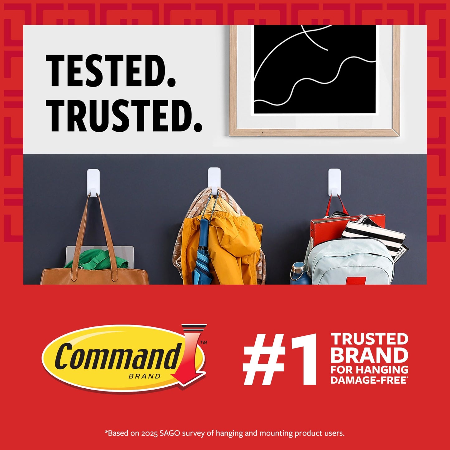Command Broom and Mop Grippers, 3 Hangers and 6 Command Strips, Damage Free Hanging Wall Mount Broom and Mop Holder, Household Cleaning Organizer for Christmas Decorations, Holds up to 4 lb 🍁 All In One Marketplace Canada