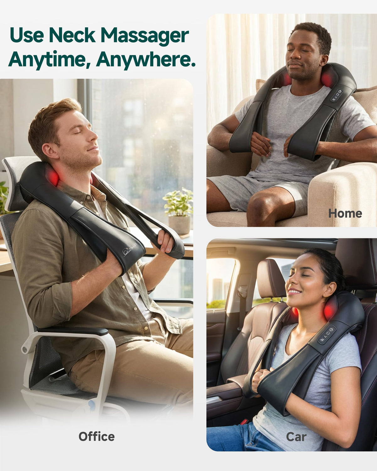Snailax Shiatsu Neck Massager with Heat, 8 Kneading Nodes for Shoulders 🍁 All In One Marketplace Canada