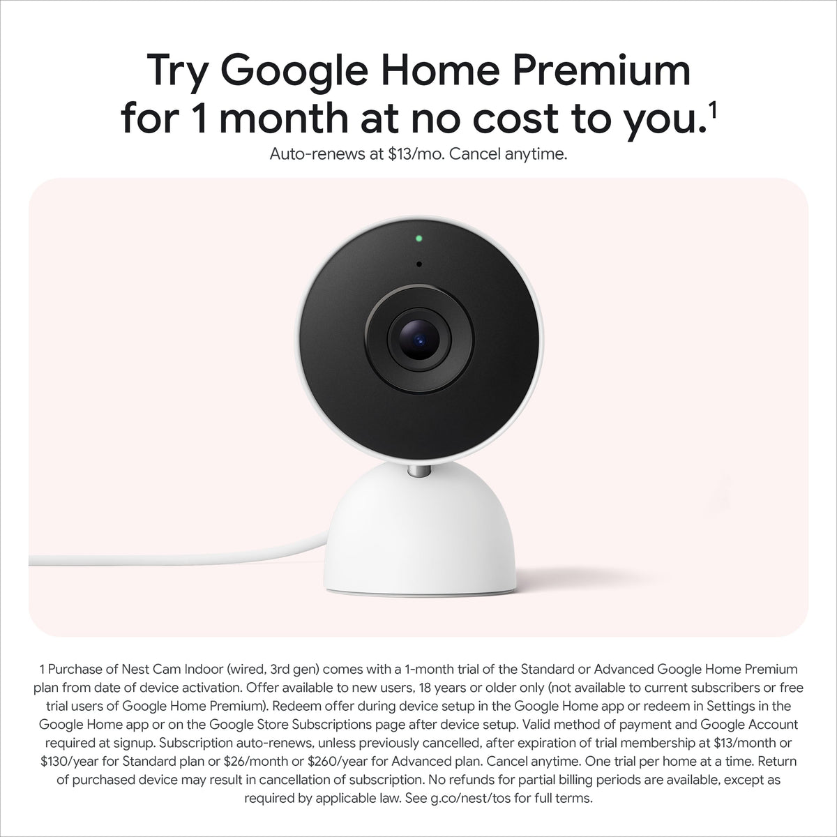 Google Nest Cam Indoor (Wired, 3rd gen) - 2K Video and Gemini 🍁 All In One Marketplace Canada