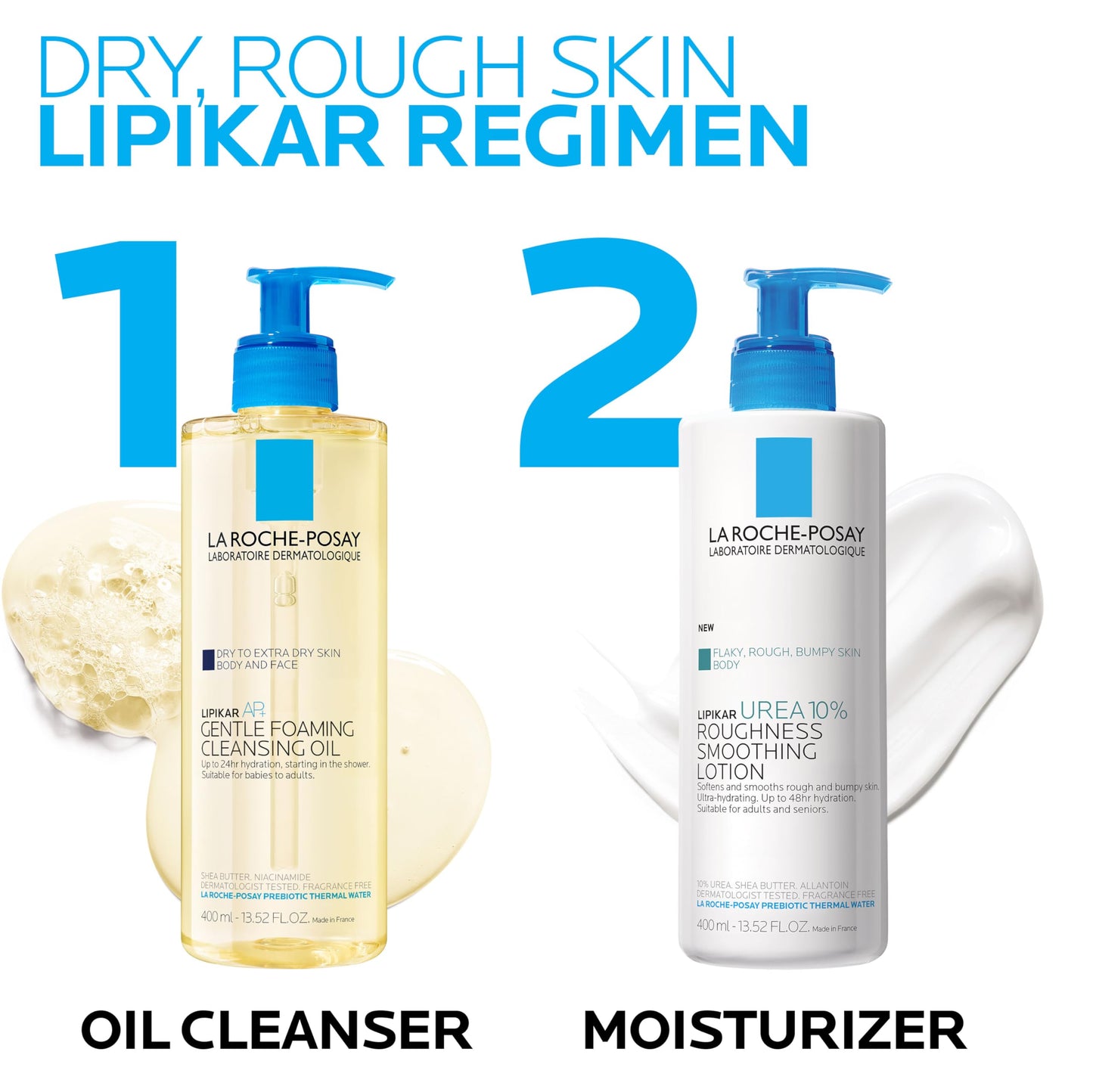 La Roche-Posay Lipikar Lait Urea 10% Body Lotion. For Very Dry, Rouch, and Flaky Skin. Tested on Dry Skin, Age-Related Dryness, Keratosis Pillaris, and Psoriasis. Fragrance-Free, Dermatologist Recommended - 400ML 🍁 All In One Marketplace Canada