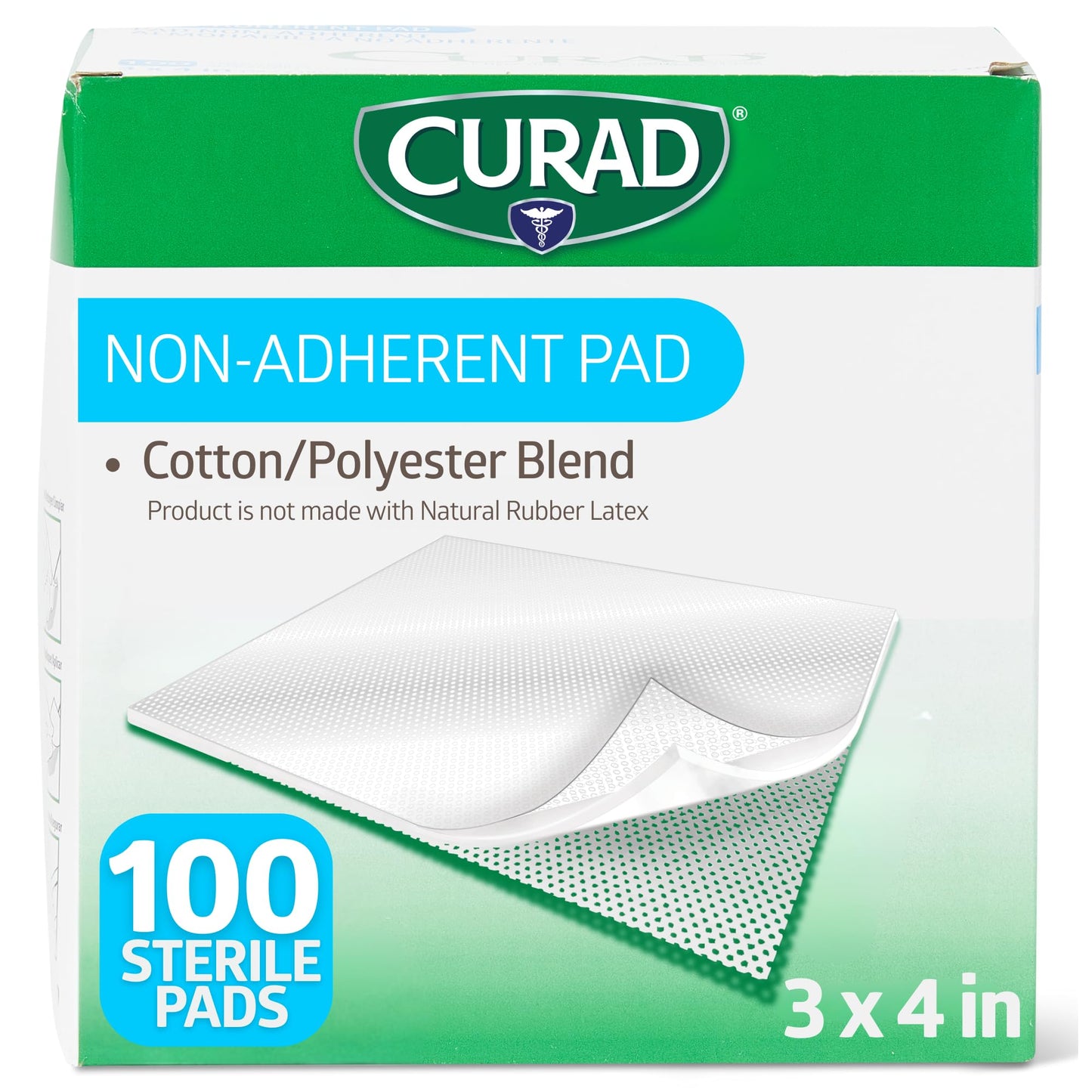 Curad Medline Curad Sterile Non-Adherent Pads (Pack of 100) for Gentle Wound Dressing and Absorption Without Sticking, White 🍁 All In One Marketplace Canada