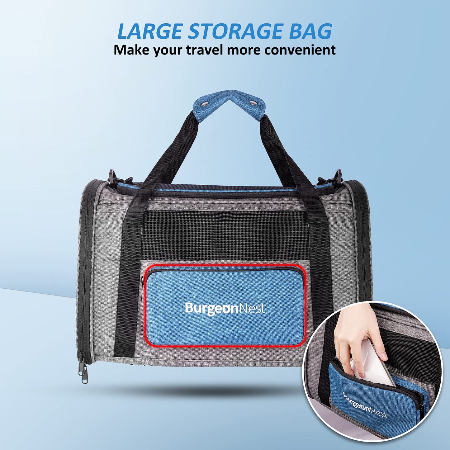 BurgeonNest Cat Carriers for Medium Cats Under 25 lbs, Pet Carrier for Cats with Unique Side Bag,Top Load Small Pet Carrier Soft-Sided Escape Proof with 4 Ventilated Windows 🍁 All In One Marketplace Canada