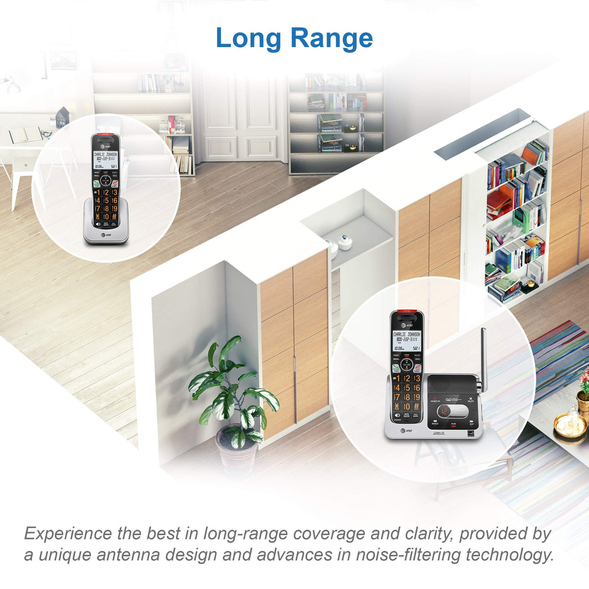 AT&T BL102-3 DECT 6.0 3-Handset Cordless Phone for Home with Answering Machine, Call Blocking, Caller ID Announcer, Audio Assist, Intercom, and Unsurpassed Range, Silver/Black 🍁 All In One Marketplace Canada