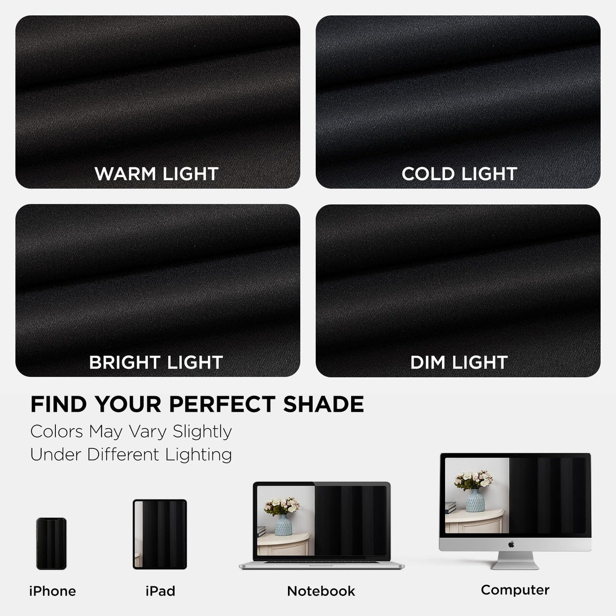 Joydeco Blackout Curtains 84 Inch Length 2 Panels Set, Thermal Insulated Long Curtains& Drapes 2 Burg, Room Darkening Grommet Drapes for Living Room Bedroom Window (W52 x L84 Inch, Black) 🍁 All In One Marketplace Canada