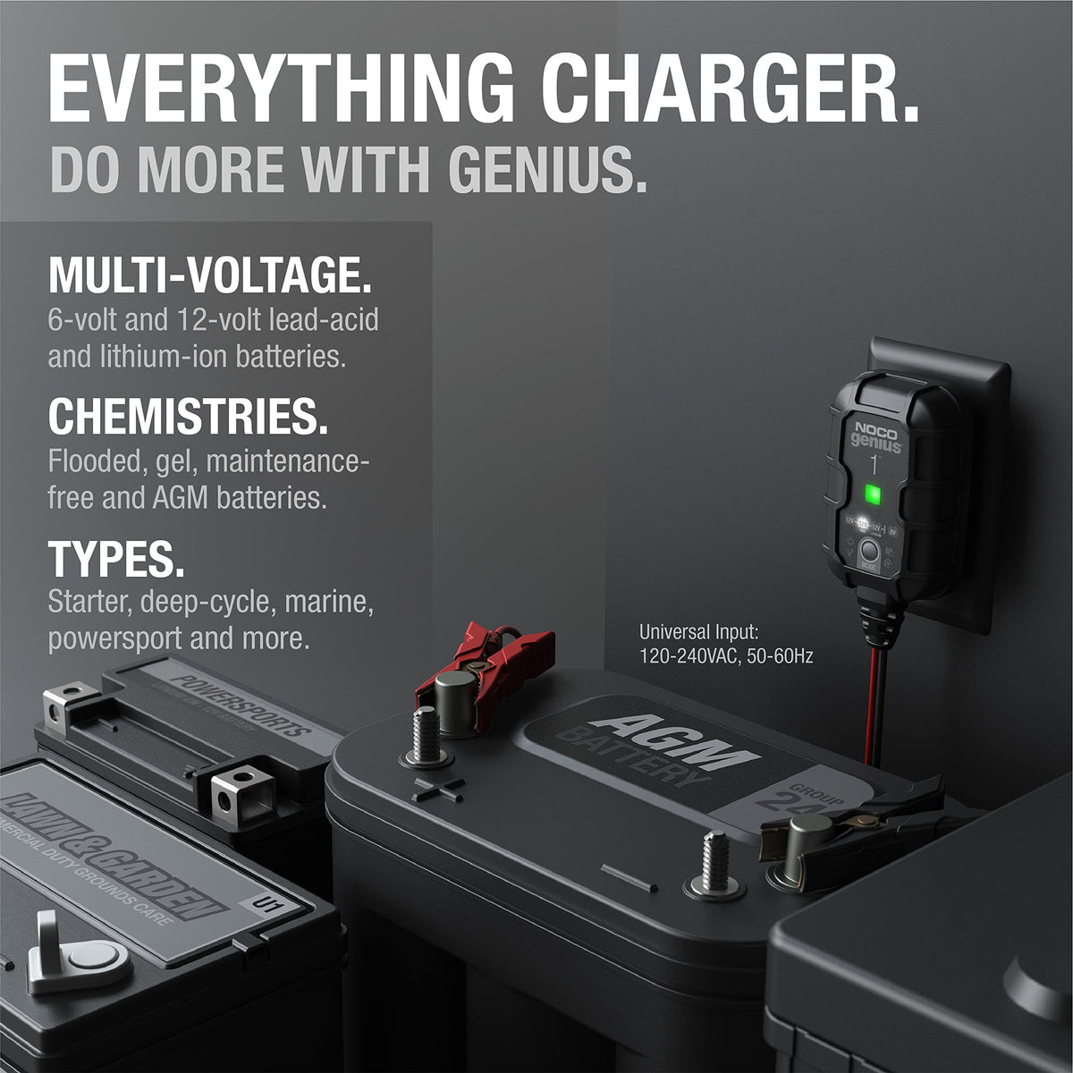 NOCO GENIUS1: 1A 6V/12V Smart Battery Charger – Automatic Maintainer, Trickle Charger & Desulfator with Overcharge Protection & Temperature Compensation – for Lead-Acid & Lithium Batteries 🍁 All In One Marketplace Canada