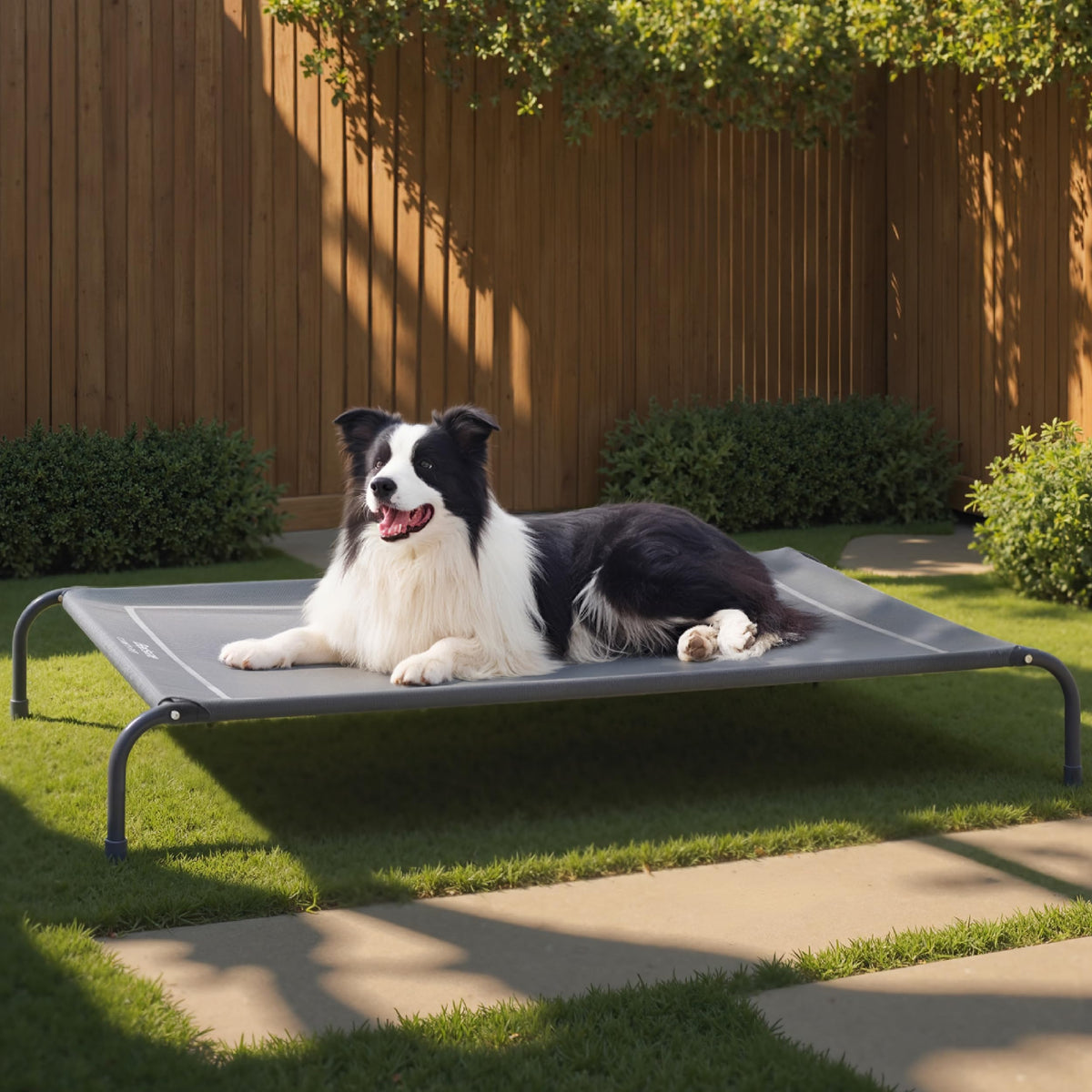 Bedsure Large Elevated Outdoor Dog Bed - Raised Dog Cot for Large Dogs, Portable Outdoor Pet Bed for Camping or Beach, Cooling Summer Frame with Breathable Mesh, Grey, 49 Inches 🍁 All In One Marketplace Canada