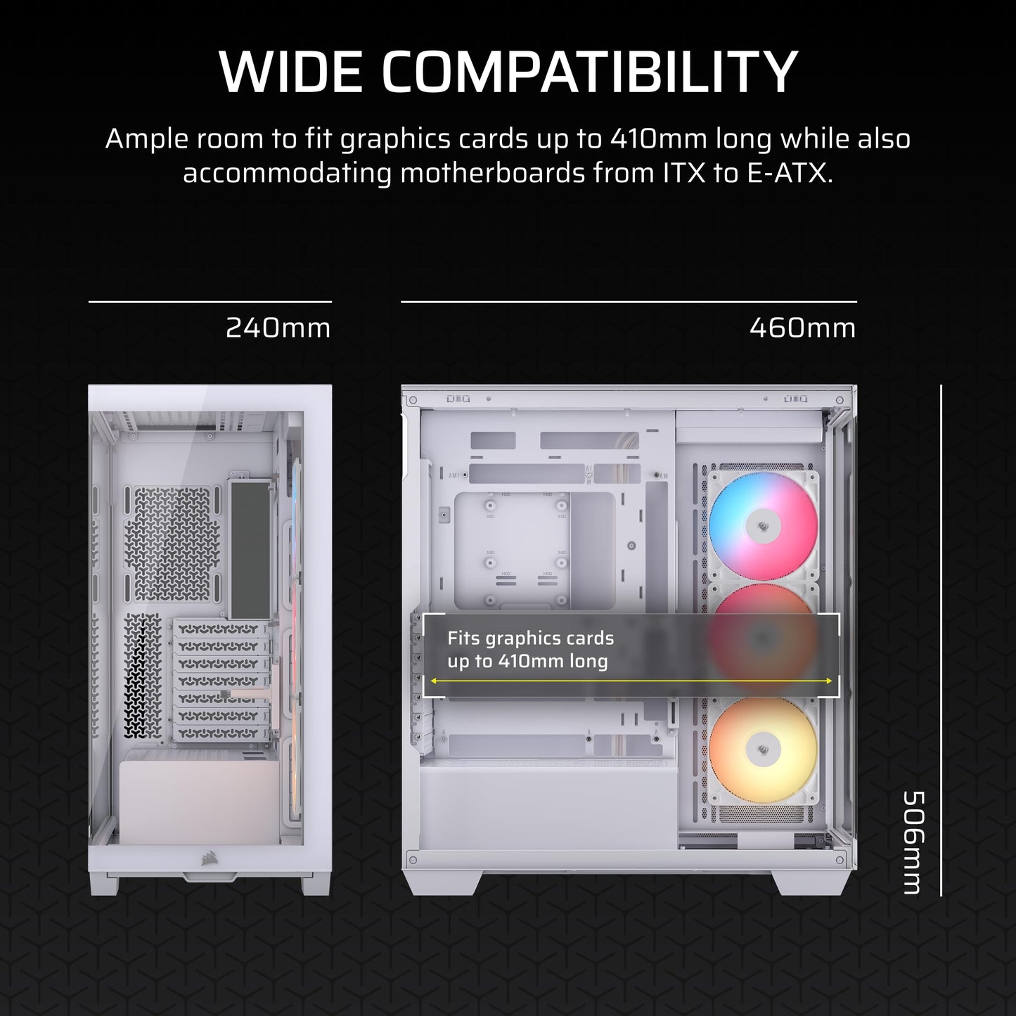 CORSAIR 3500X RS-R ARGB Mid-Tower PC Case – 3X Pre-Installed RS120-R ARGB Fans, GPU Anti-Sag Arm, Fits up to 10x 120mm Fans, Reverse Connection Motherboard Compatible – White 🍁 All In One Marketplace Canada