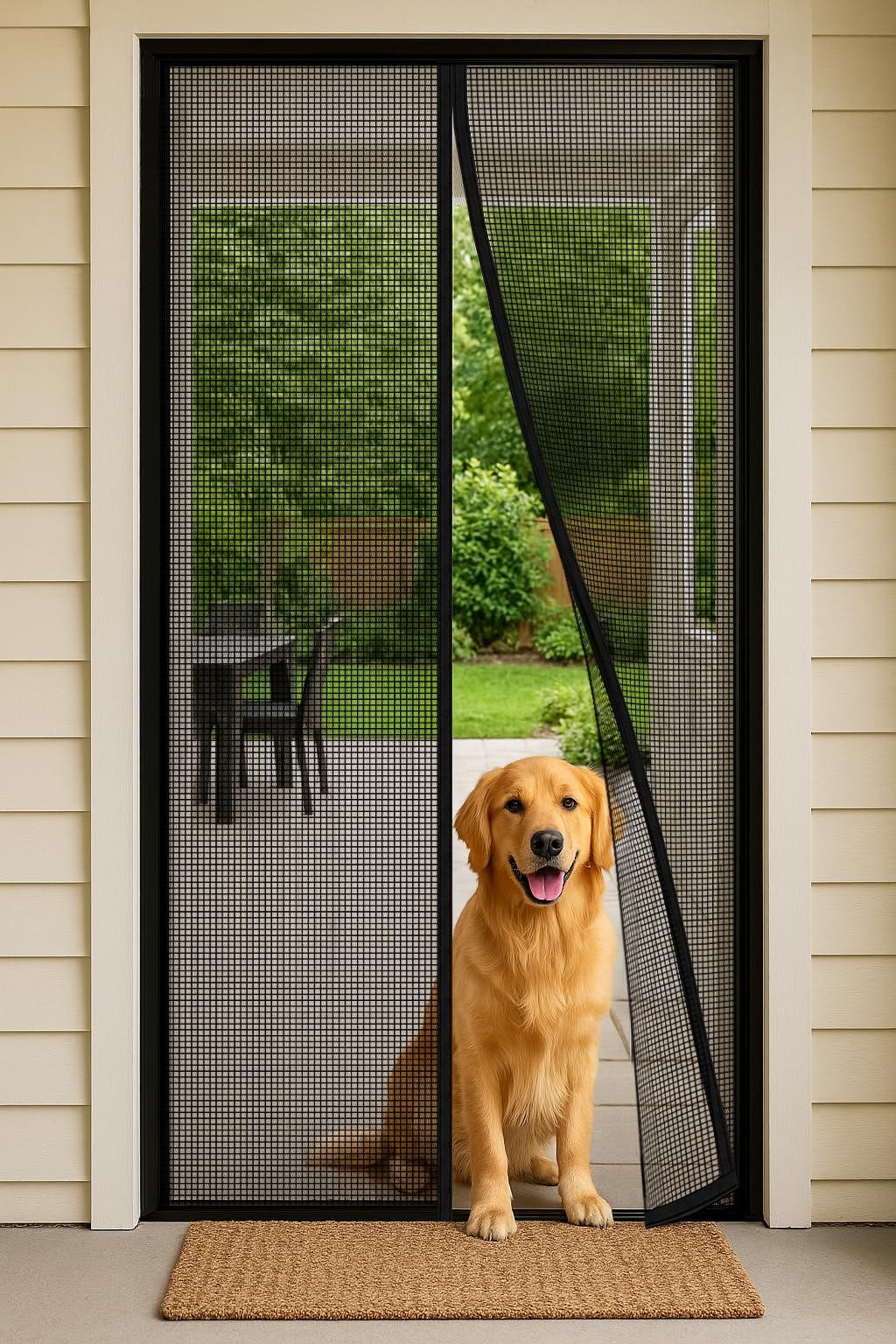 Magnetic Screen Door (Screen Size 32" x 82"), Fits Door Opening 30"x80", Heavy Duty Fiberglass Moustiquaire Magnétique, Screen Mesh with Automatic Block Closure, Walk Through Easily for Kids Pets 🍁 All In One Marketplace Canada