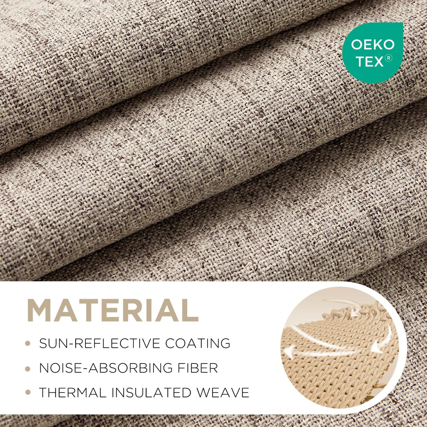 Joydeco Blackout Curtains 2 Panels - Natural Linen Curtains 84 Inch Long, Thermal Insulated Linen Light Blocking Drapes, Rod Pocket & Back Tabs, Darkening Privacy for Living Room Bedroom 🍁 All In One Marketplace Canada