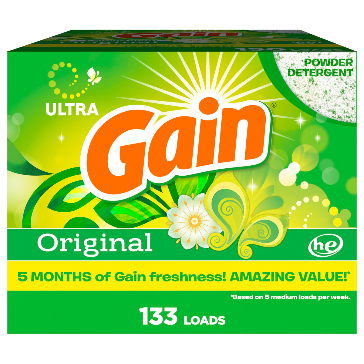 Gain Powder Laundry Detergent, Original Scent, 133 Loads, 3.4 KG 🍁 All In One Marketplace Canada
