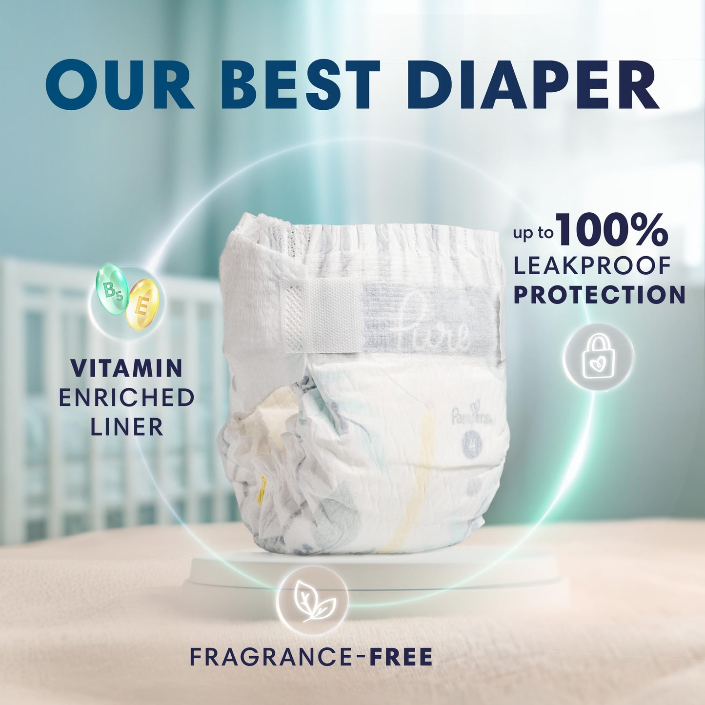 Pampers Pure Baby Diapers, Size 6, Up to 100% Leakproof, Premium Hypoallergenic Soft Diapers, 1 Pack (Count of 42) 🍁 All In One Marketplace Canada