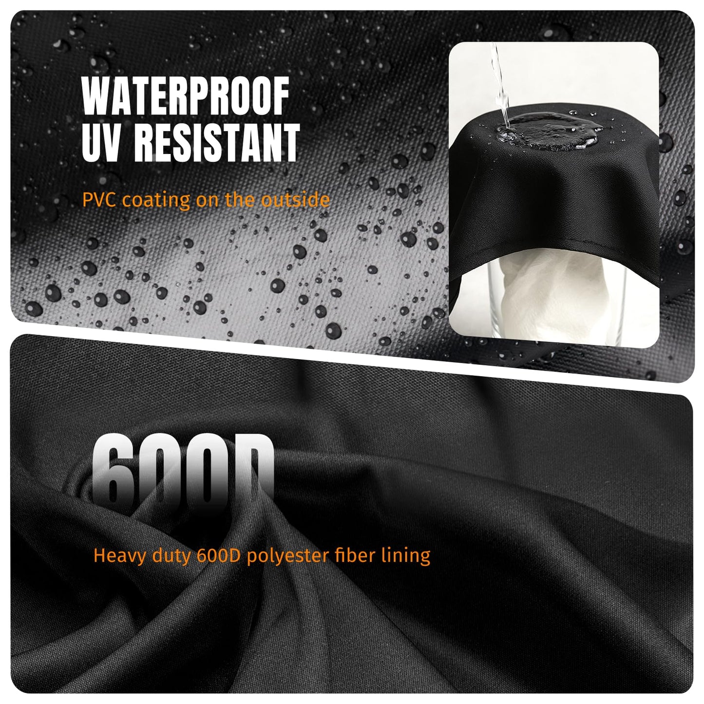 SHINESTAR Fire Pit Cover Square 32" x 32" x 24" - 600D Heavy Duty Waterproof & Windproof Outdoor Firepit Table Cover with Double Drawstrings for 28-32 Inch Square Fire Pits - Black 🍁 All In One Marketplace Canada