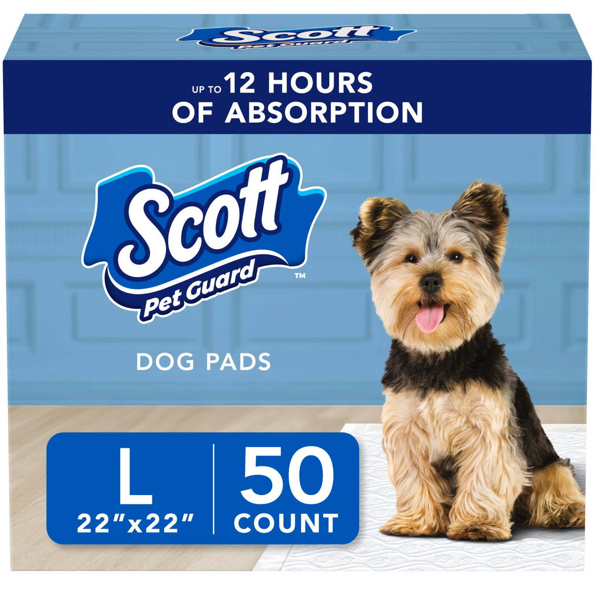 Scott Pet Guard Dog Pads, 12 Hour Odor Control, Large, 22" x 22", 50-Pack 🍁 All In One Marketplace Canada