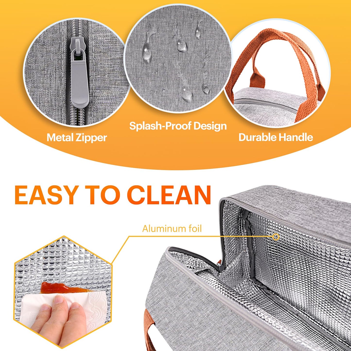 Lunch Bag for Women & Men Adult Insulated Lunch Box, Small Leakproof Cooler Food Lunch Containers Reusable High Capacity Lunch Tote Bags for Work, Travel, Outdoor 🍁 All In One Marketplace Canada